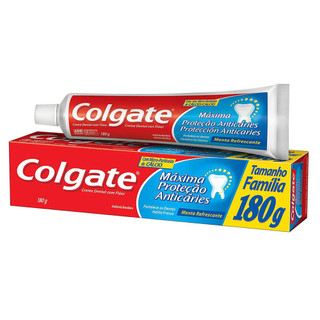 Creme Dental Colgate Máxima Proteção Anticáries 180g em Oferta na Shopee
