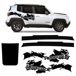 Adesivos Jeep Renegade Faixa Lateral, Capo e Coluna Superior