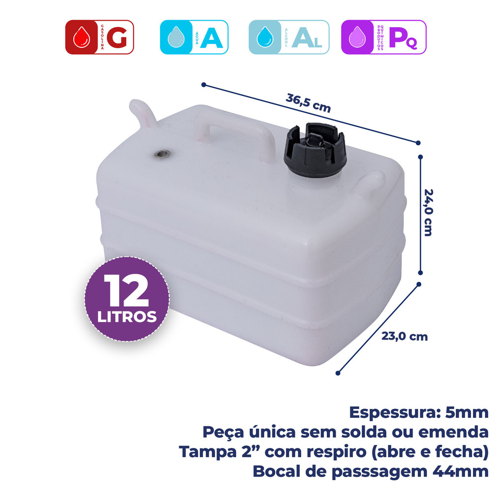 Tanque 12 Litros Motor Popa Barco bote