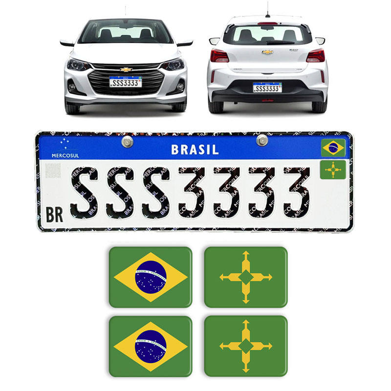 Adesivos Bandeira Brasil e Distrito Federal Placa Nova Carro em Oferta na Shopee