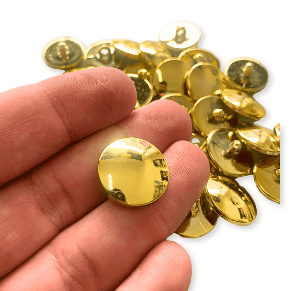 Botão de Costura Pezinho 13mm 15mm 18mm ou 20mm 100 Unidades Dourado Artesanato e Confecção