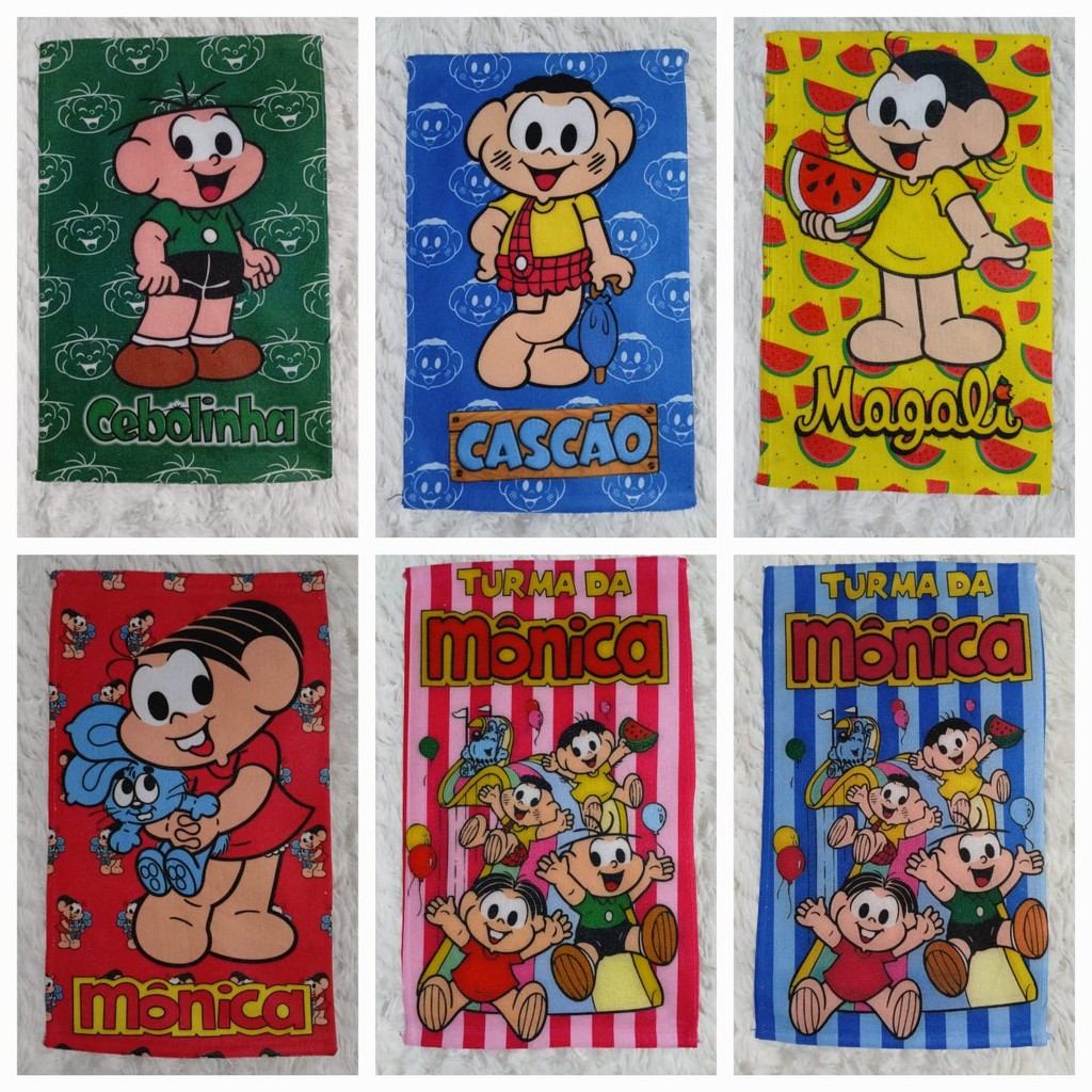 Kit com 7 Toalhinhas de Mão e Rosto para Lancheira Escolar Infantil Sortidas Menino e Menina várias Estampas Personagem em Oferta na Shopee