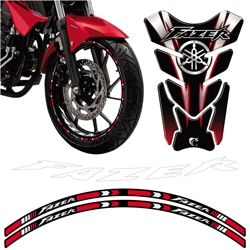 Combo Protetor Adesivo Tanque E Aro Moto Yamaha Fazer