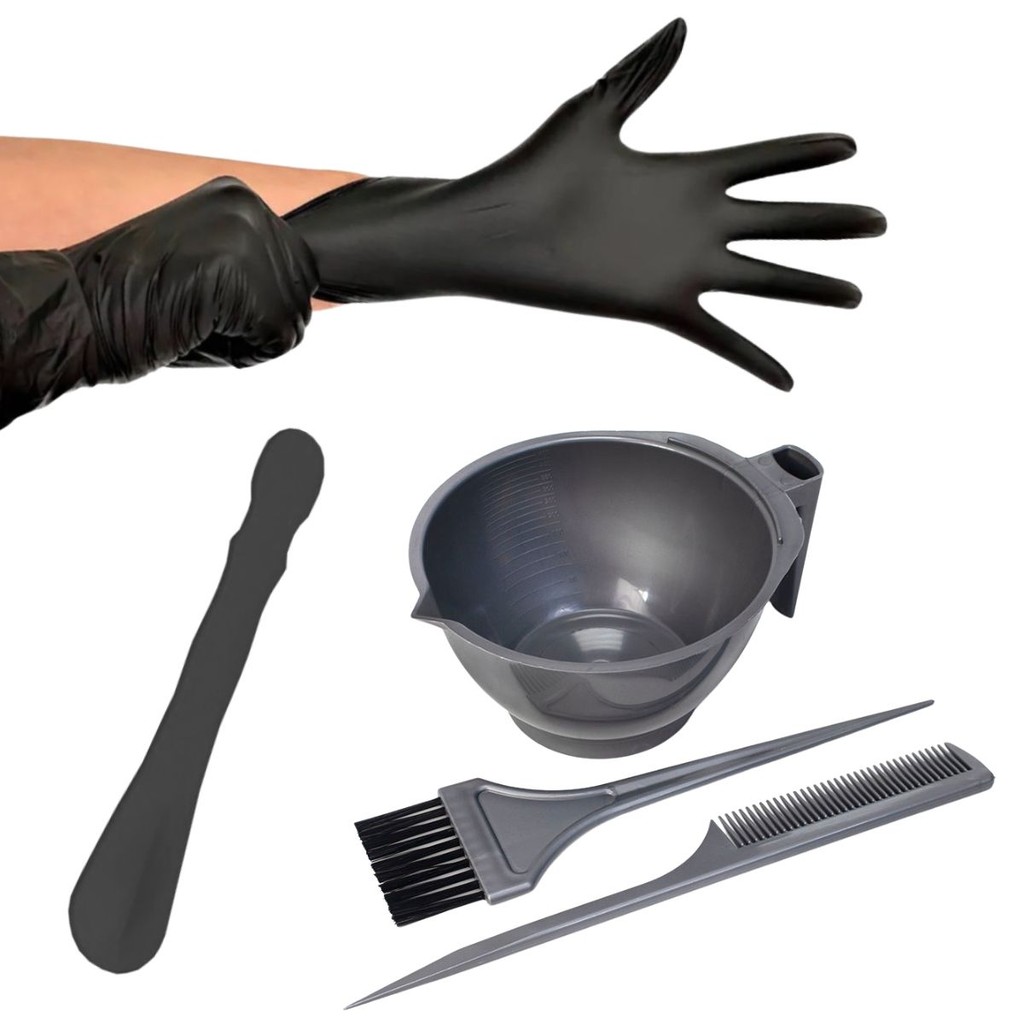 Kit Tintura Cabelos Com Tigela Espátula e Par de luvas em Oferta na Shopee
