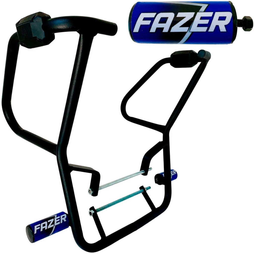 Fazer 250 Modelo 2013 Protetor Carenagem Motor Tanque Azul Fz25 Mata Cachorro com Pedal Slider Moto