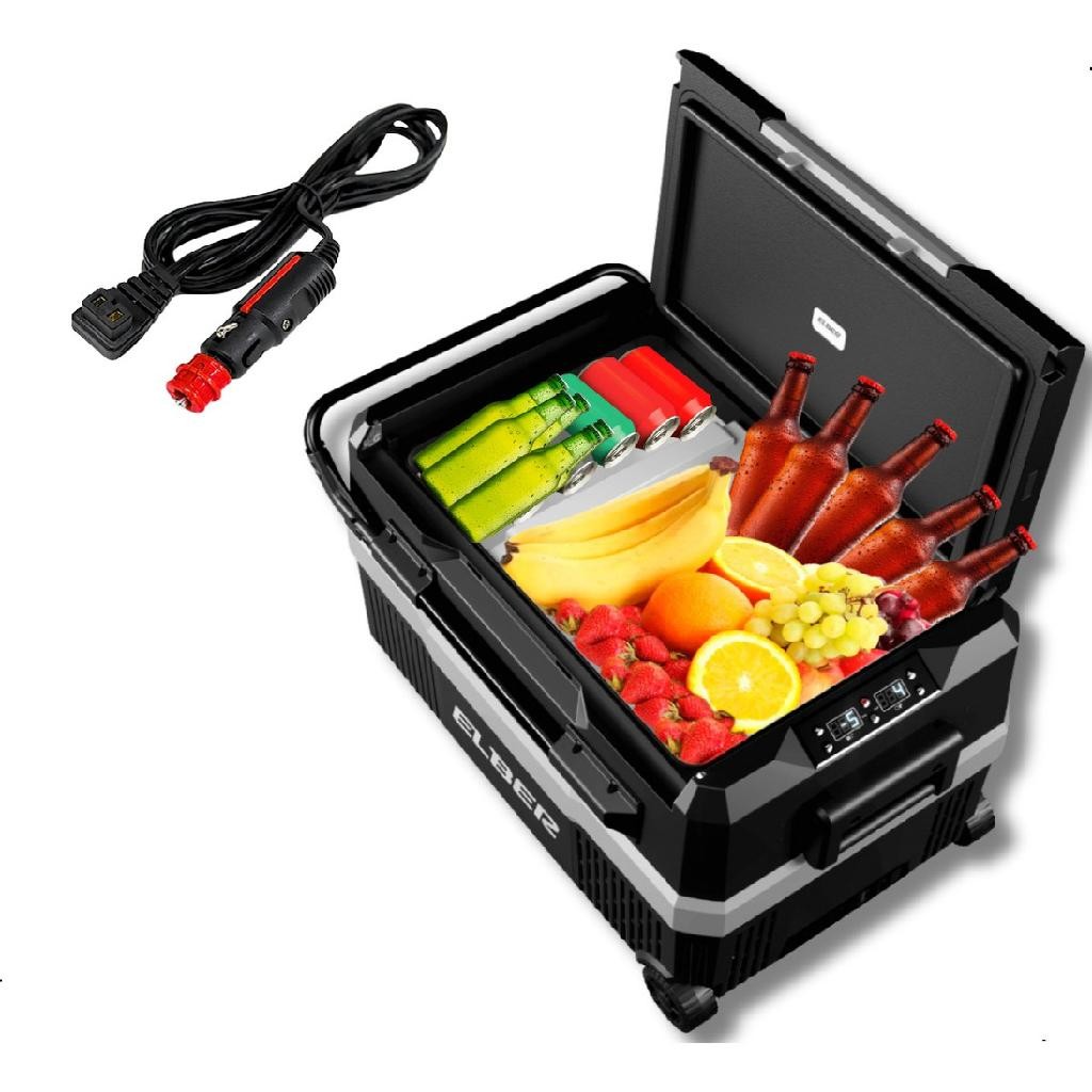 Geladeira Portátil Elber Black 43lts Rodinhas Painel Digital  Freezer p/ Caminhão Motorhome Caminhoneiro Camping