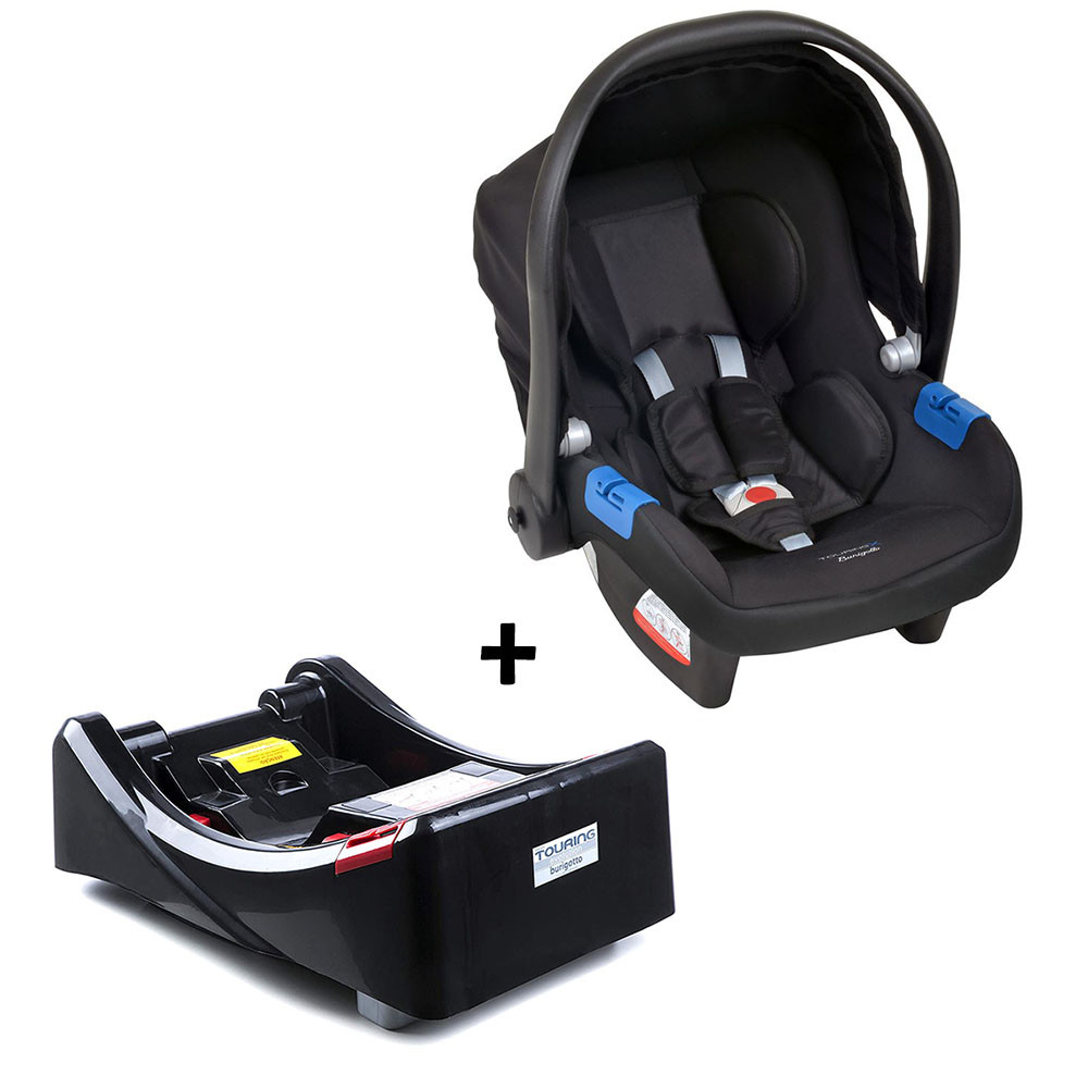 Conjunto Bebê Conforto com Base para Carro Burigotto Touring X de 0 até 13 Kg Preto