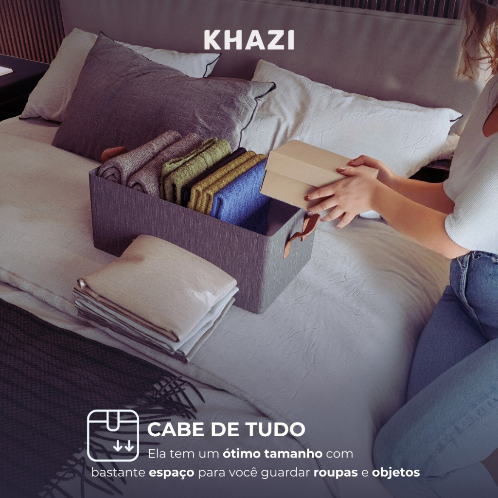 Caixa Organizadora Premium de Guarda Roupa Armazenamento Multiuso Armário