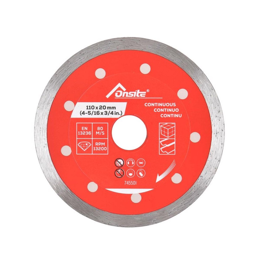 Disco Diamantado Contínuo Para Porcelanato 110mm x 5/16'' x 22.23mm / 20mm (745501) - Onsite em Oferta na Shopee