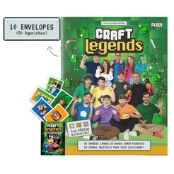 Kit Álbum Oficial Craft Legends + 50 Figurinhas = 10 Envelopes