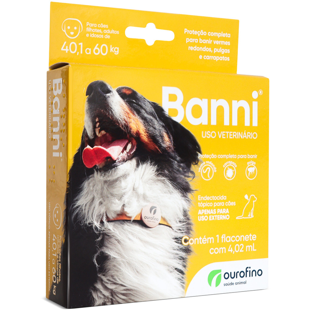 Antipulgas e Carrapatos - Banni para Cães de 40 a 60kg - 1 Comprimido - Ourofino - Validade 02/2026