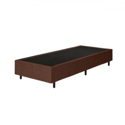 Cama Box Solteiro 079x198x26cm Applauso Tecido Marrom ApoloSpuma