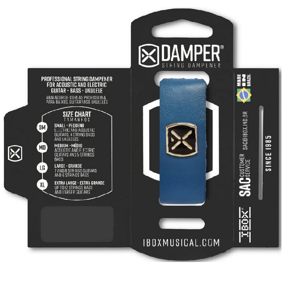 ABAFADOR DAMPER MD TAG METAL COURO AZUL DSMD07