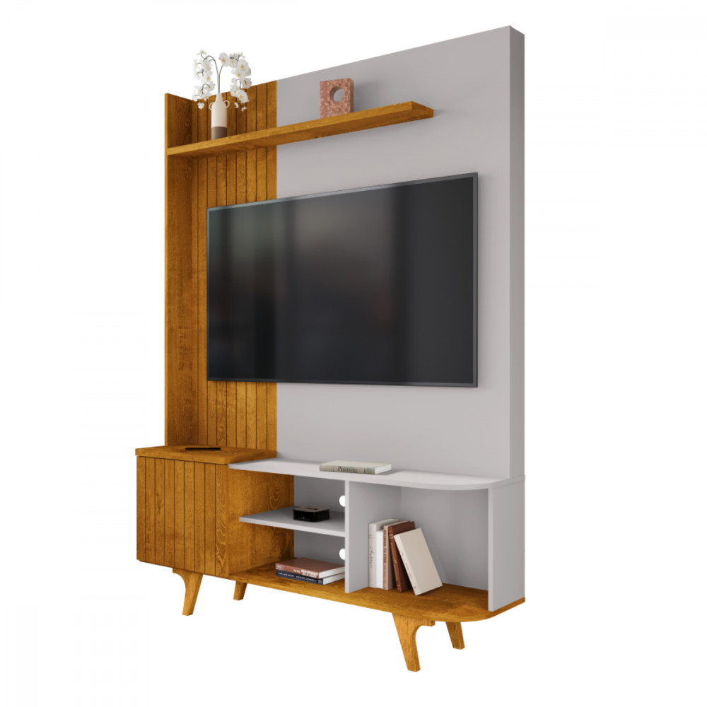 Estante Home Teacher para TV até 55 Polegadas Corumbau Naturalle Off White Bechara - Home & Living