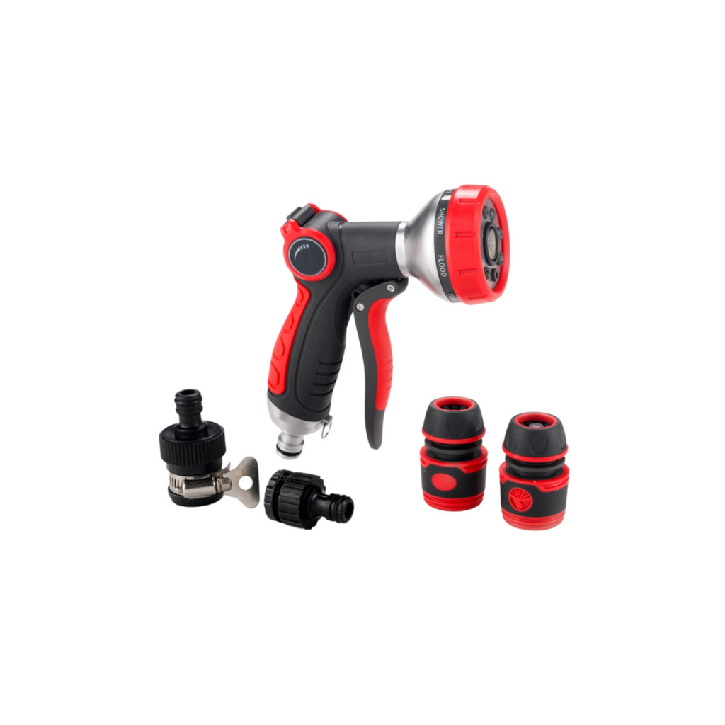 Conjunto Esquicho 8 Em 1 Com Gatilho Ergonômico e Regulagem de Vazão Para Jardim