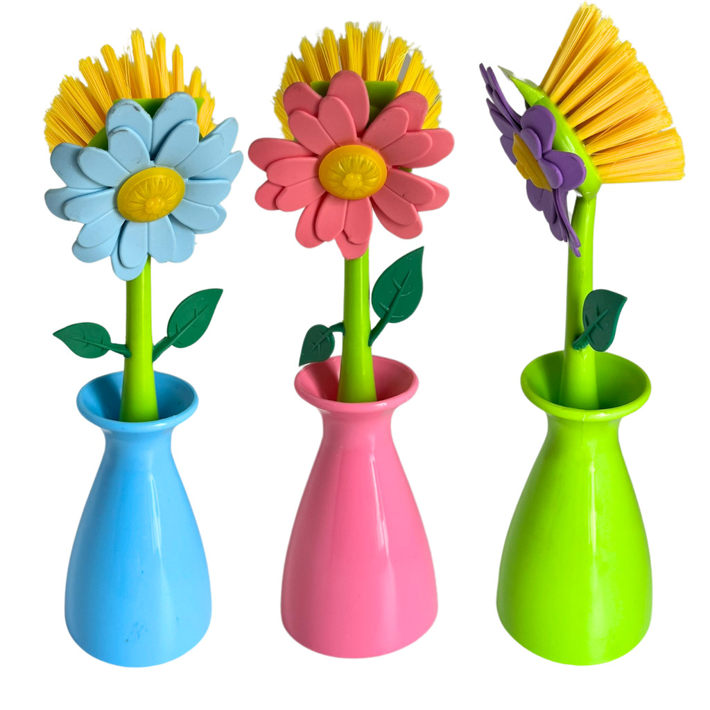 Escova de Limpeza com cabo de Flor Utilidade de Decoração