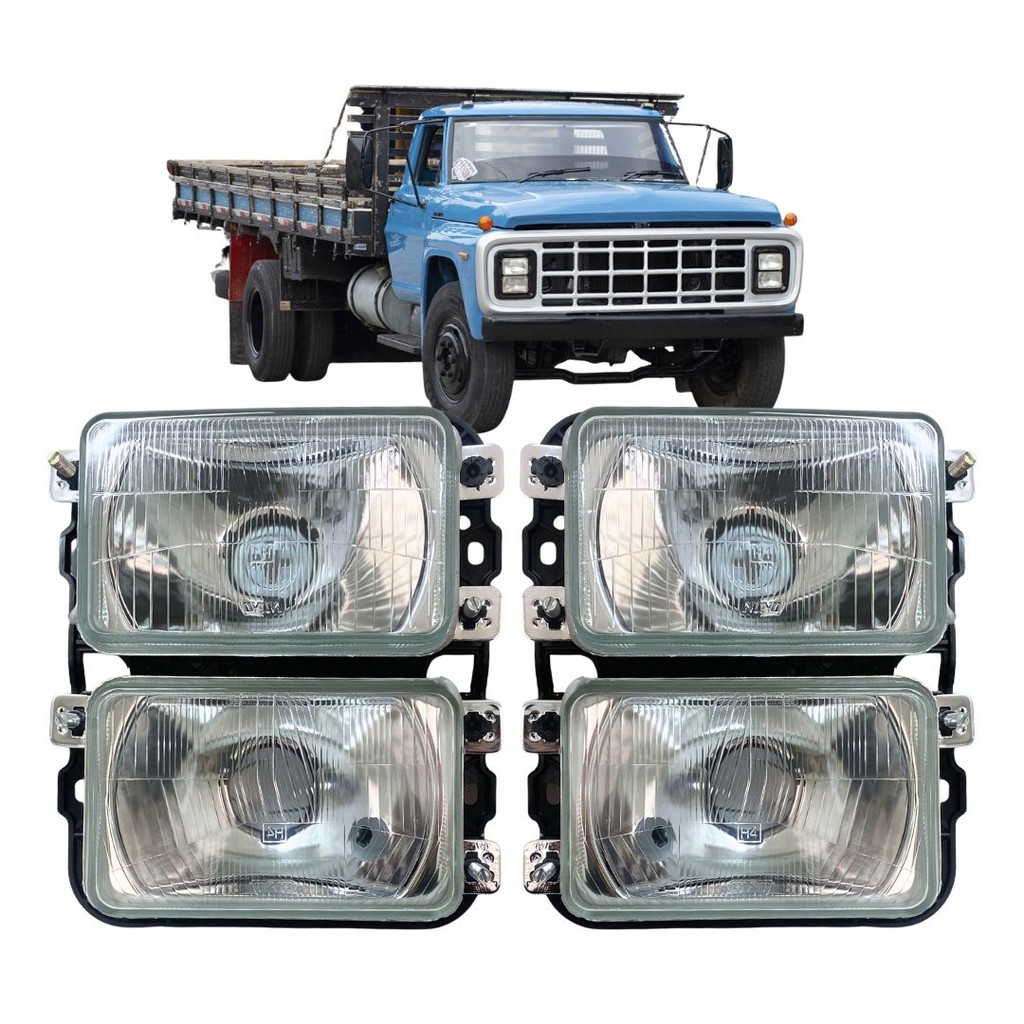 Par Farol Bloco Dianteiro Principal Duplo Para Ford F11000 1985 a 1991 Nino VF211400 VF211500