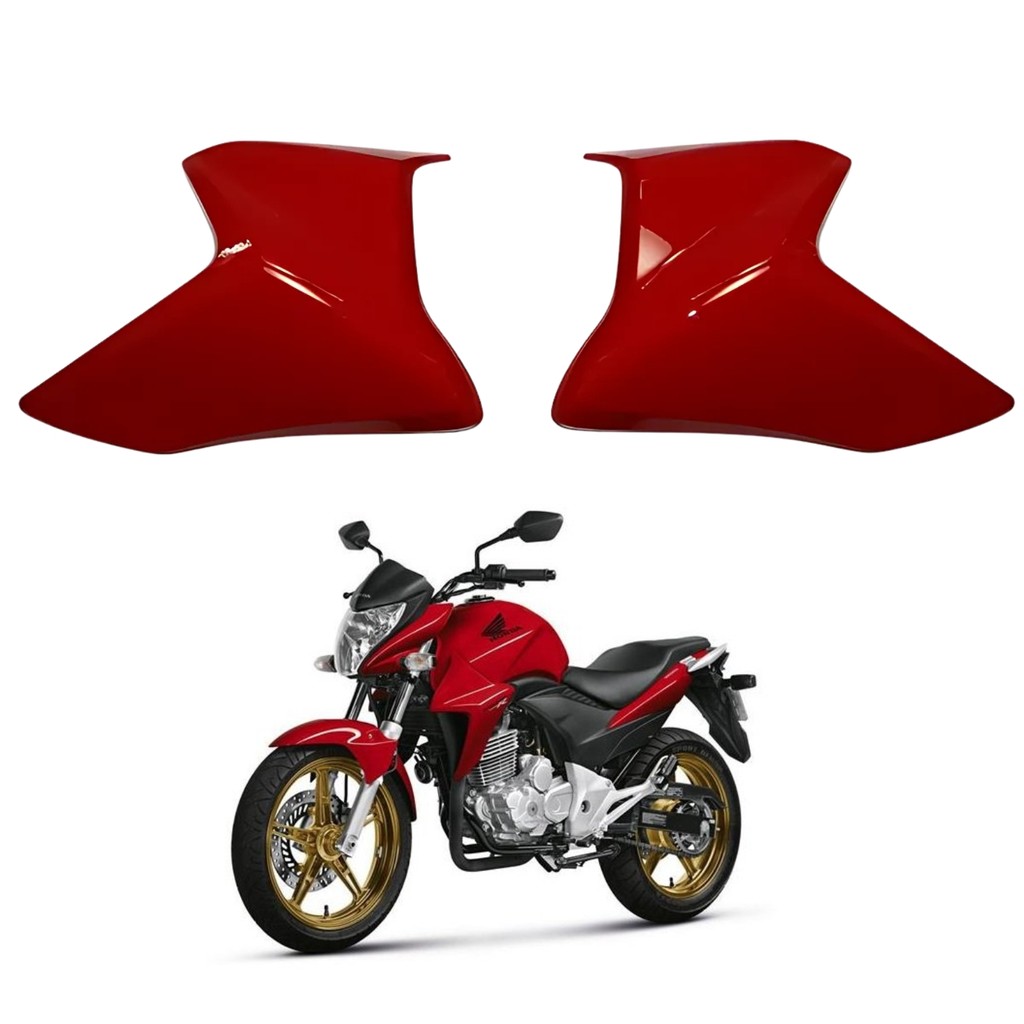 Kit Par Carenagem Aba Aleta Guia Ar Tanque Vermelho Maceio Honda Cb300r 2014 2015 PARAMOTOS HONDA