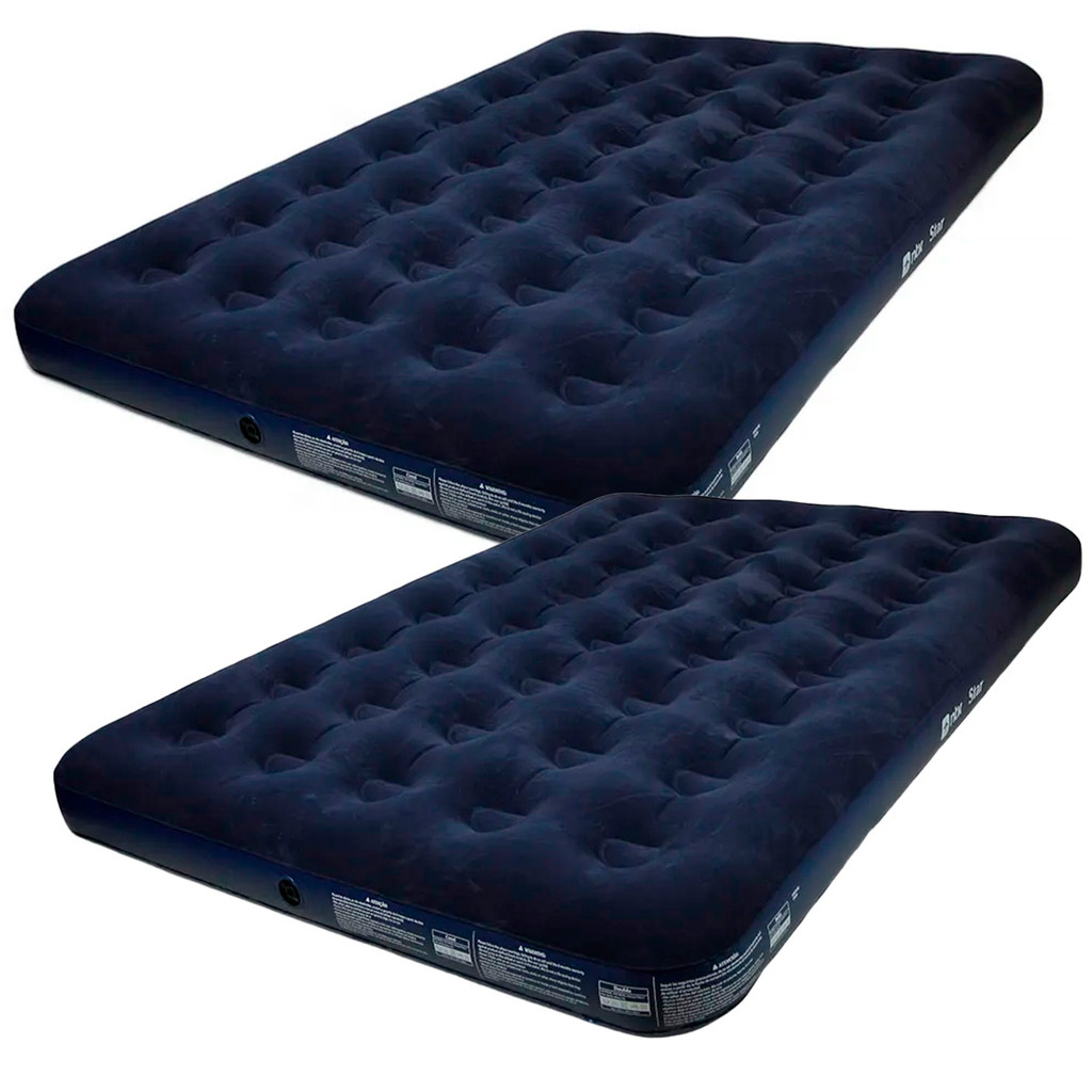 2x Colchões Infláveis Casal Star Azul Colchão PVC 185cm Altura Suporta até 300kg - NTK Nautika em Oferta na Shopee