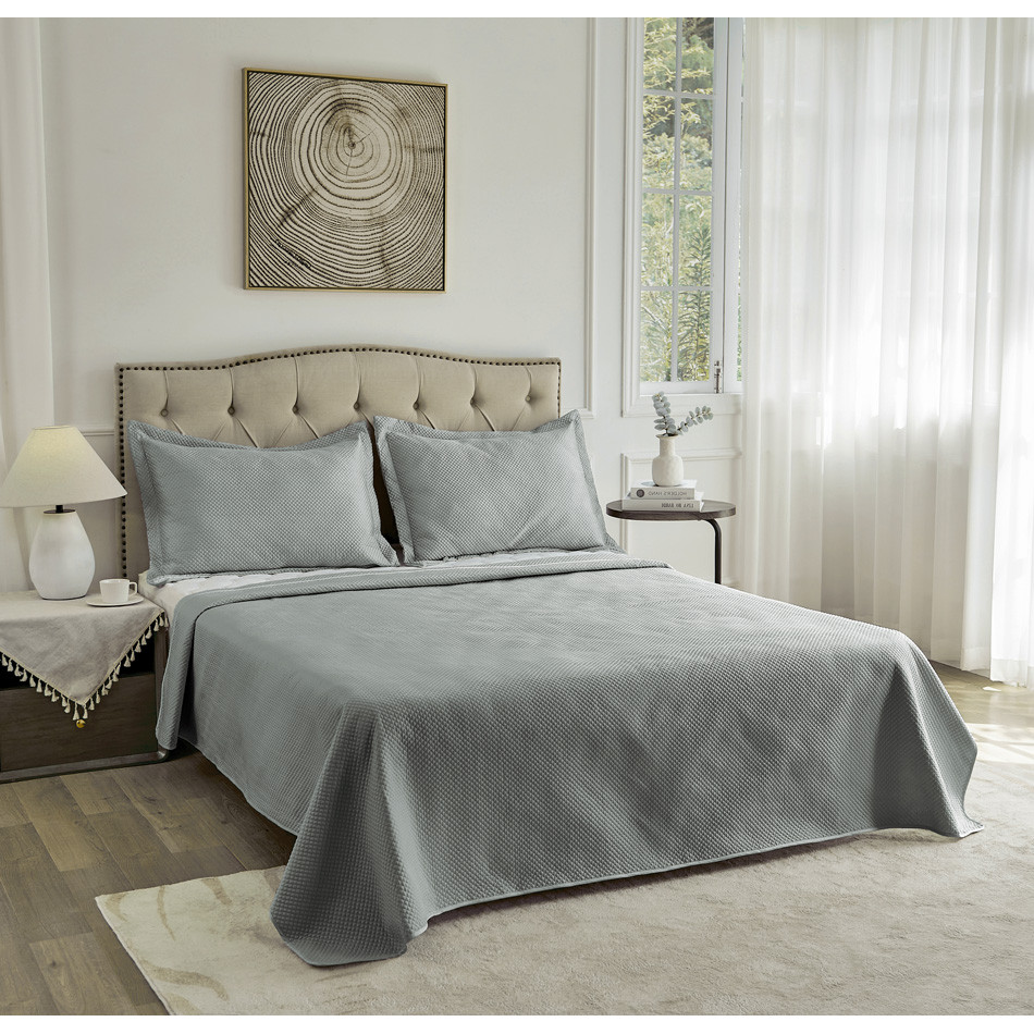 Kit Cobre Leito Colcha Casal Camesa 220x240cm Neo Diamonds 3 Peças