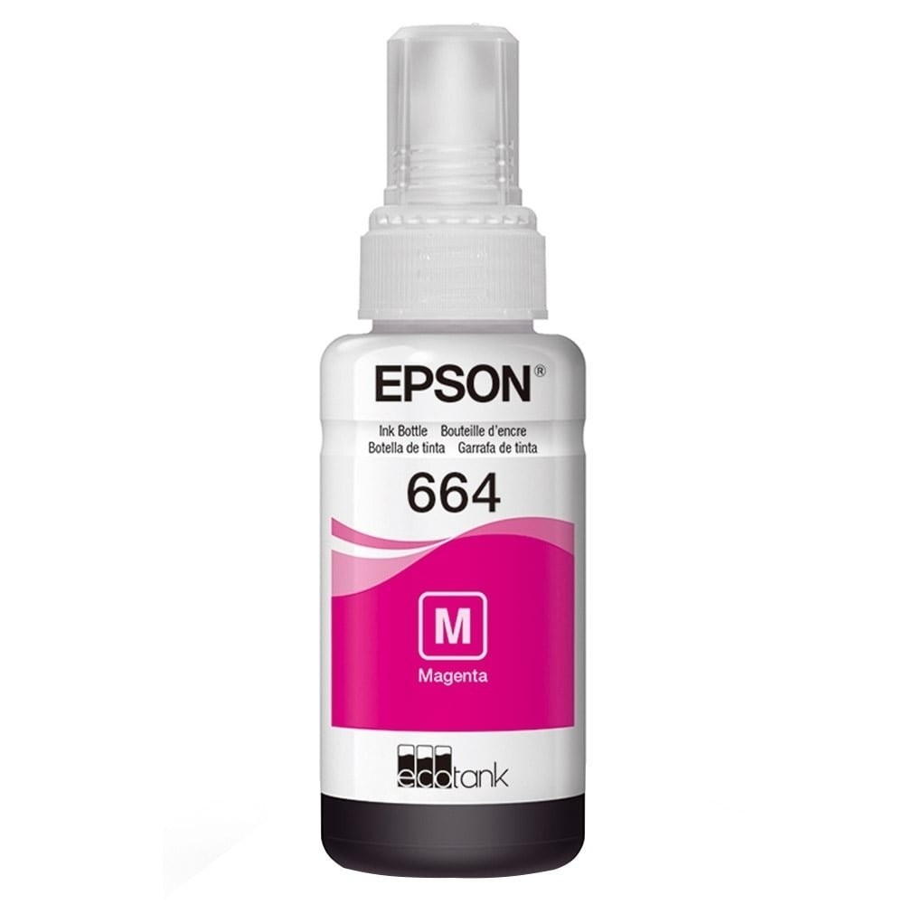 Garrafa de Tinta Original Epson EcoTank 664 T664320 Magenta para Impressoras L110, L120 em Oferta na Shopee