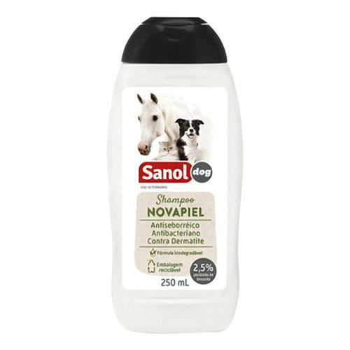 Shampoo Sanol Dog Novapiel Cães Gatos E Cavalos 250ml.
