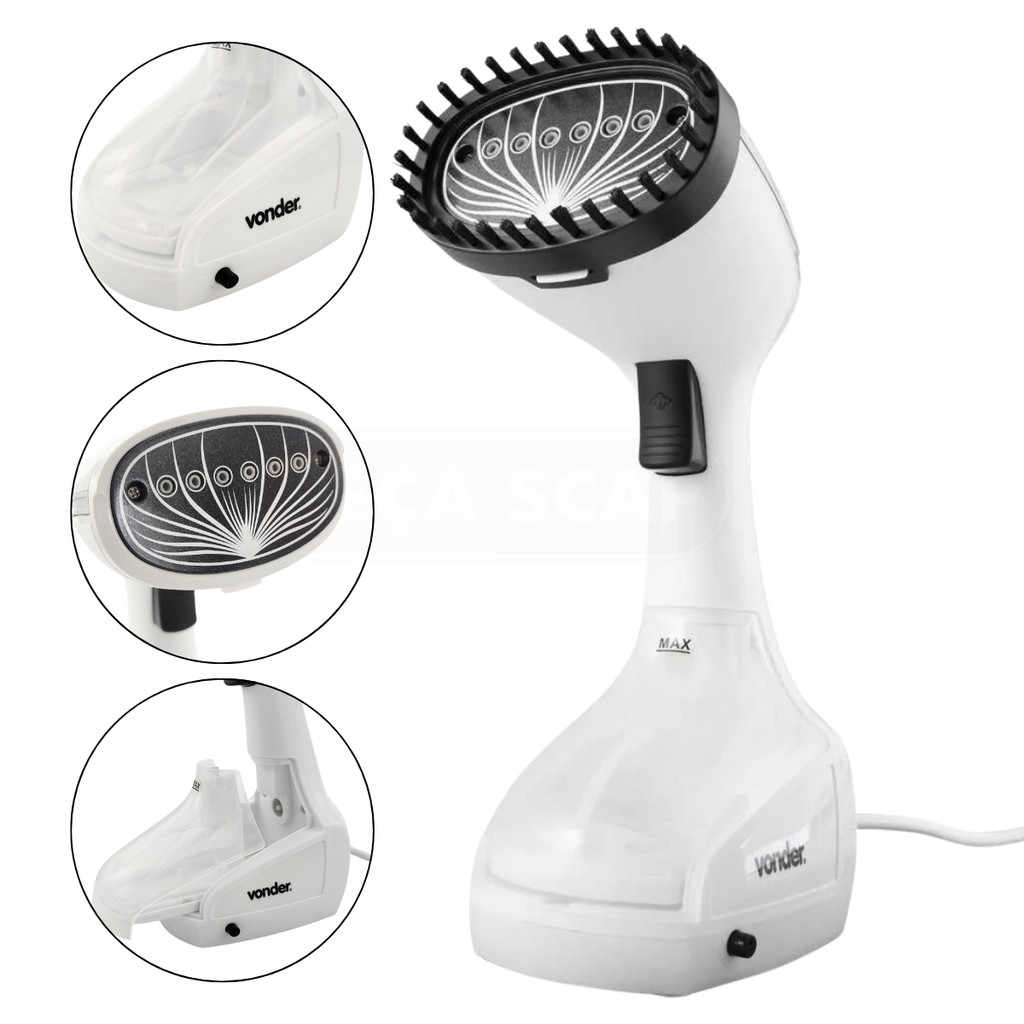 Passadeira A Vapor Portátil 127V/220V Na Cor Branca Higienizador Para Roupas Profissional – Vonder