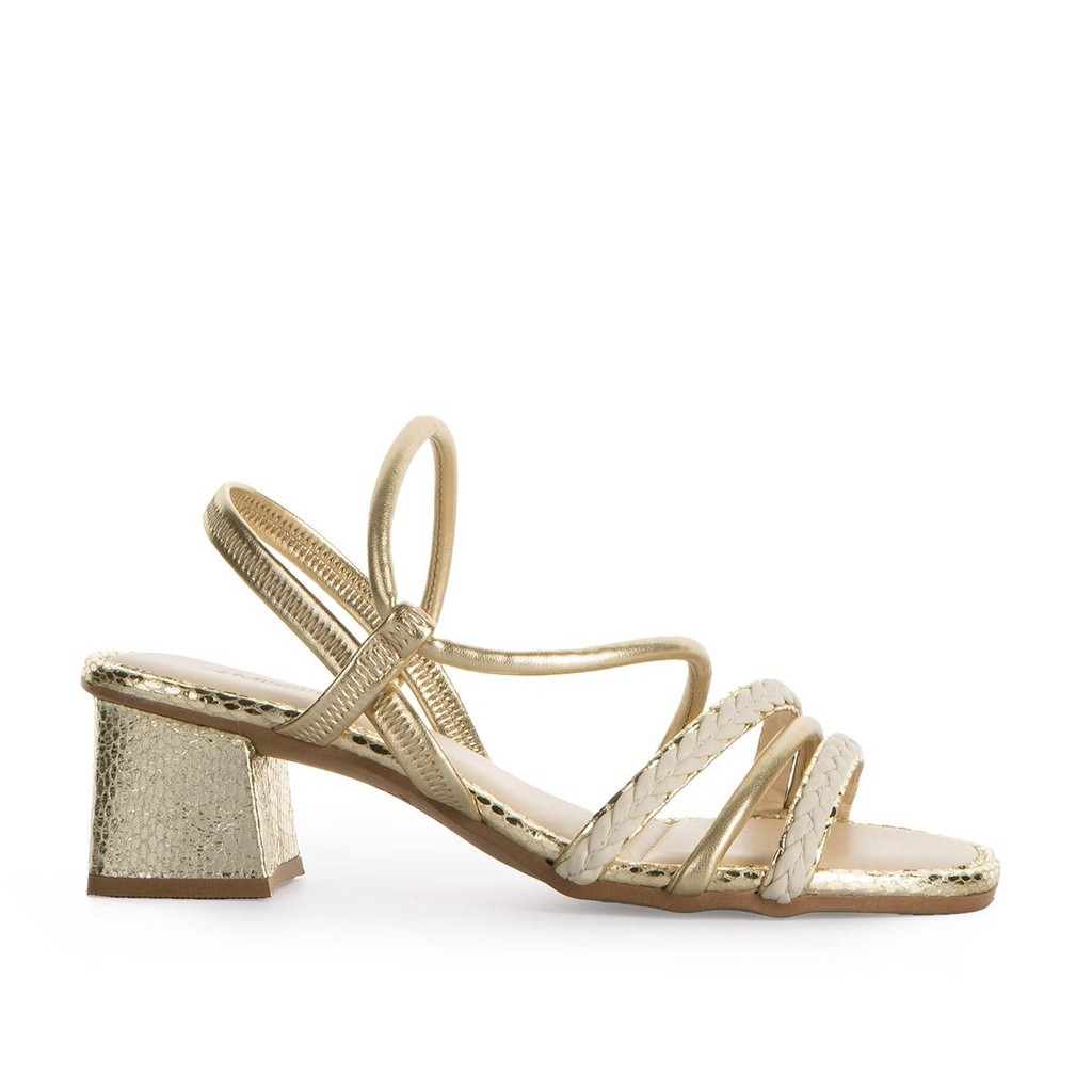 Sandália Mississipi de Salto Bloco Metalizada MC642 - Women Shoes