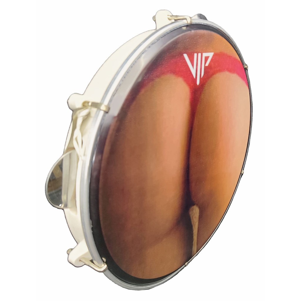 Pandeiro Vip 10 Pele Leitosa Prive Pink Abs Platinela Inox