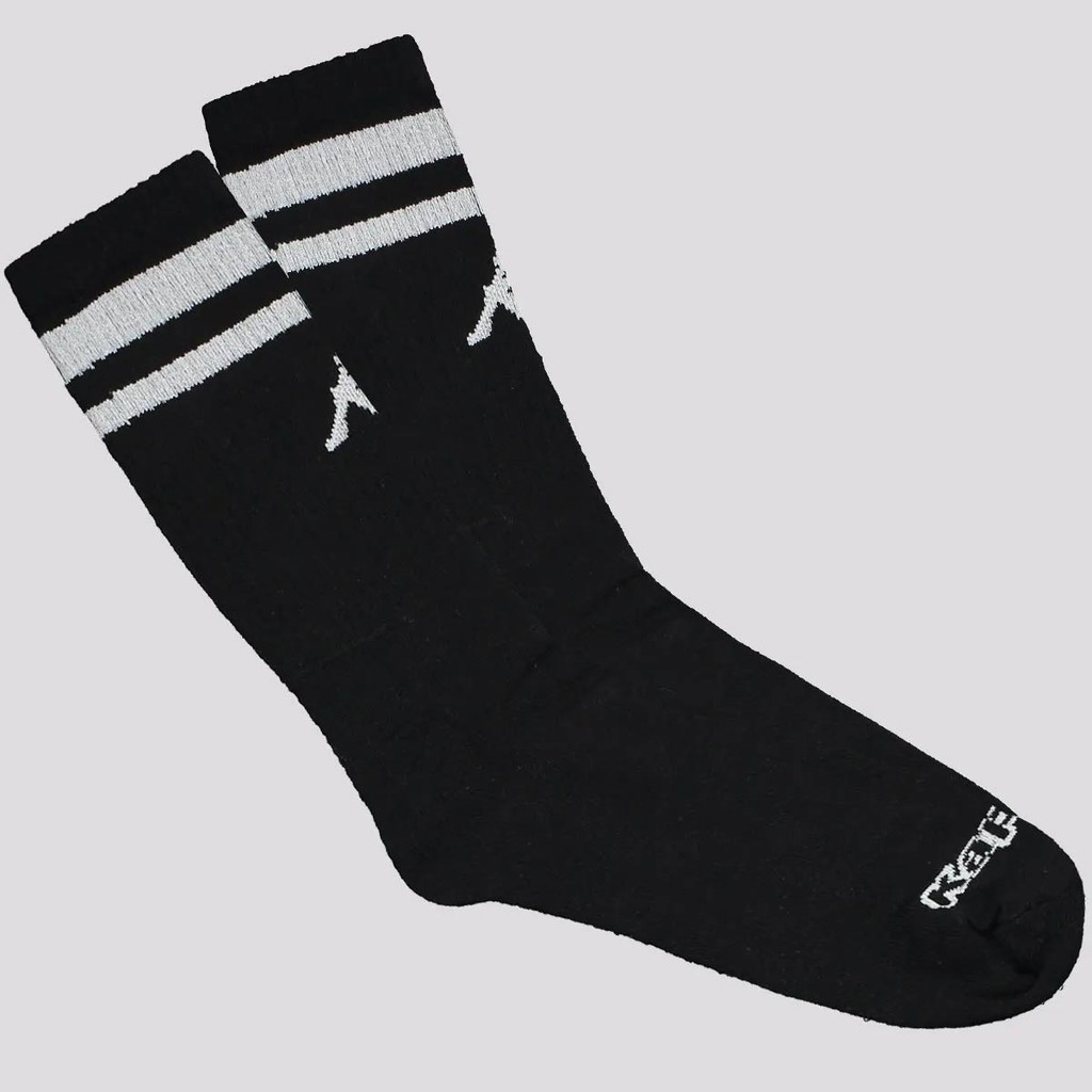 Detalhes do Kit Meia Kappa 6 Pares Sport Cano Alto Preta e Branca