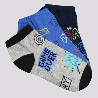 Kit Meia Selene 3 Pares Sapatilha Infantil Marinho Azul e Cinza em Oferta na Shopee