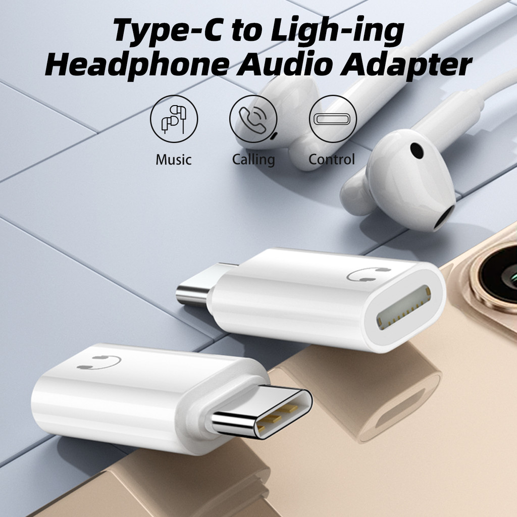Adaptador conversor de fone de ouvido de entrada USB-C macho para saída Lightning fêmea para áudio iOS · foto 2