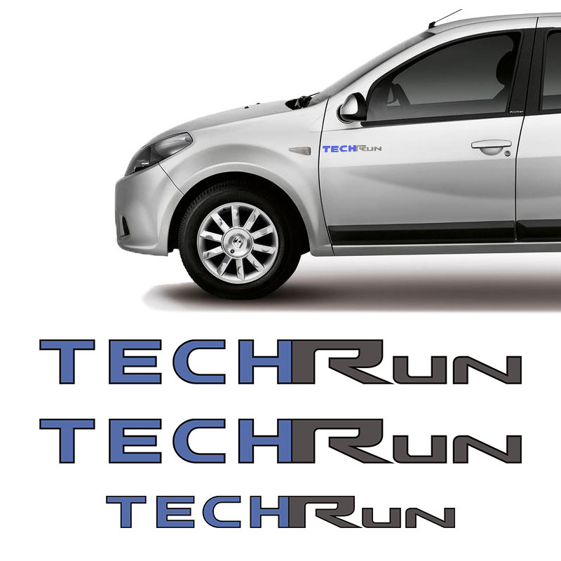Kit Adesivos Sandero Techrun 2012/2014 Lateral E Traseiro em Oferta na Shopee