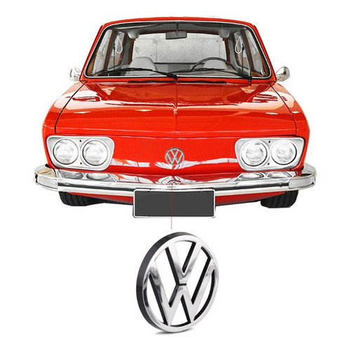 Emblema Vw Grade Passati Gol Brasília Peça Cromada -encaixes