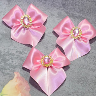 Laço / Lacinho Fita Cetim N9 (38mm) C/ CHATON e Medalha para lembrancinha Cor Rosa Persa em Oferta na Shopee