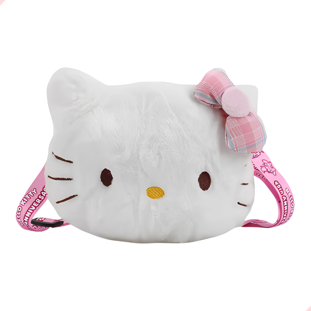Bolsa Pelúcia Sunrio Hello Kitty de Ombro Fofo Kawaii
