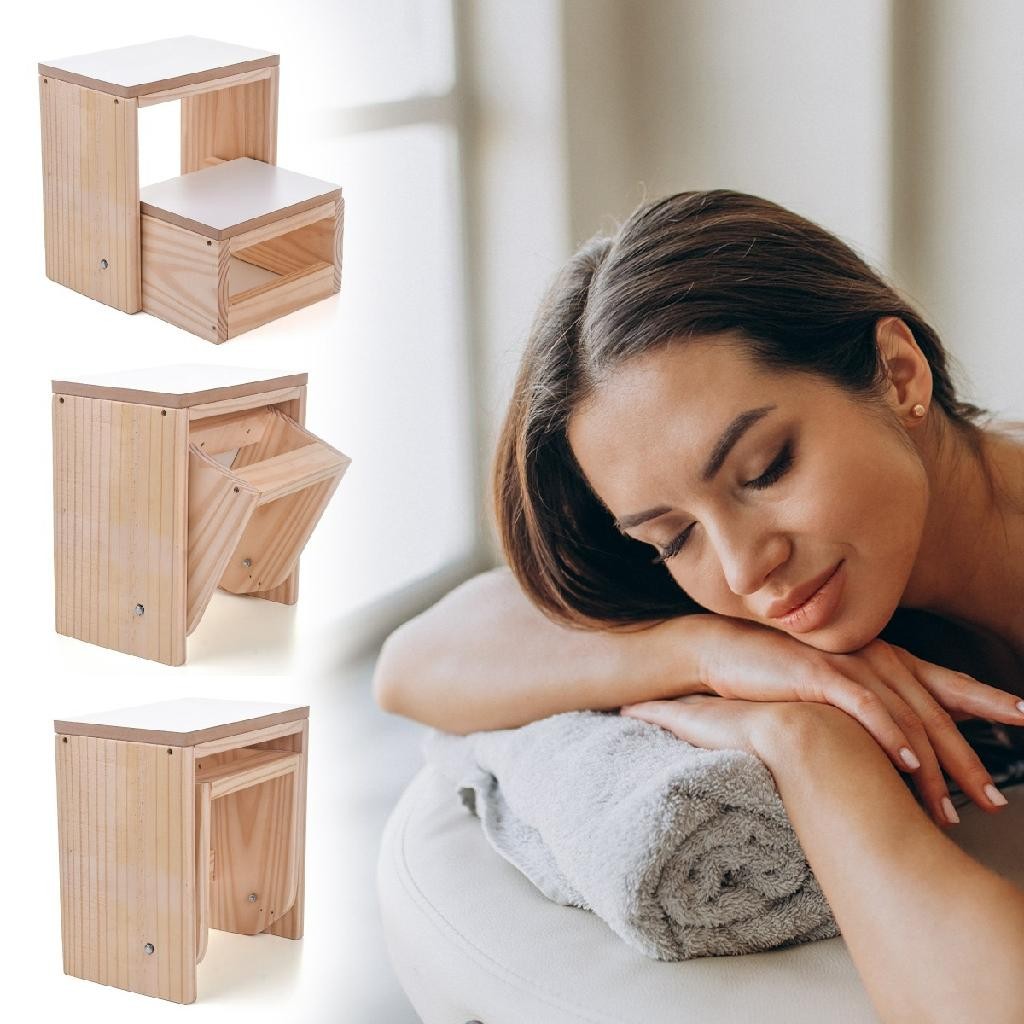 Escada Degrau Duplo Retrátil Auxiliar Estética Maca Premium
