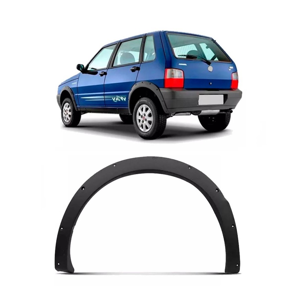 Moldura Paralama Traseira Uno Way 2004 2005 2006 2007 2008 A 2013 Preto Lado Esquerdo