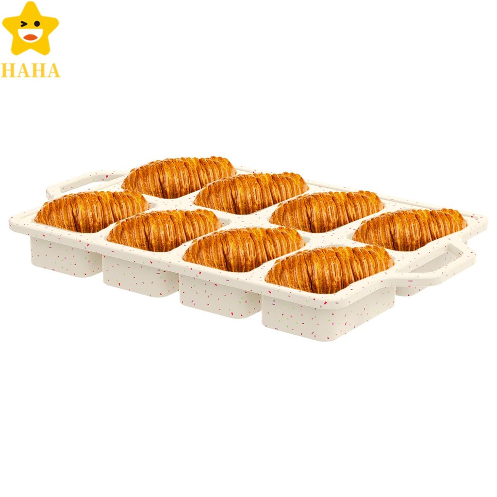Mini Forma De Pão Antiaderente De Silicone Panelas De 8 Cavidades Retangular Muffin Pan Com Estrutura Reforçada De Metal