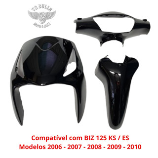 KIT CARENAGEM WESTER P/ BIZ 125 KS/ES 2006 a 2010 PRETO BRILHANTE PINTADO E ENVERNIZADO em Oferta na Shopee