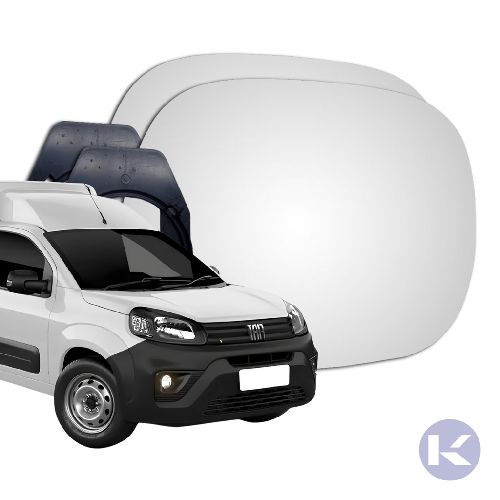 Lente Espelho Retrovisor Convexo Metalizado Fiorino 2014 a 2024