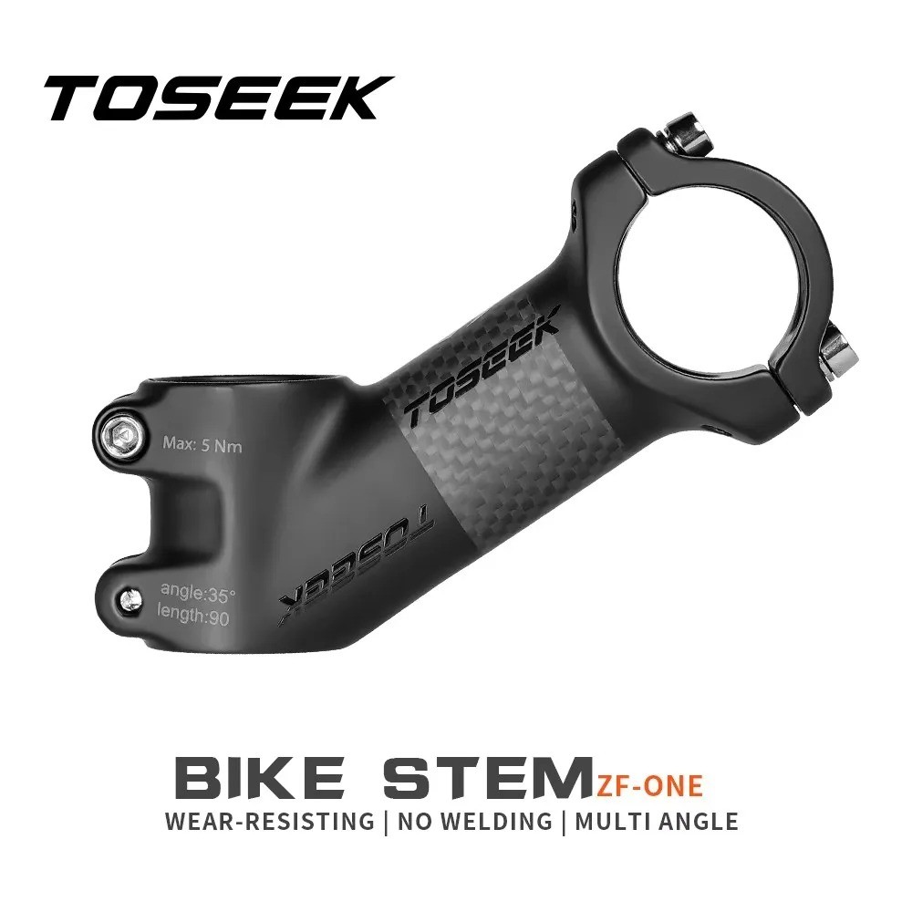 TOSEEK Haste De Bicicleta De Carbono Fosca 10/17/25/35 Graus Mtb 60/70/80/90/100mm Guiador Da Peças De Ciclismo Elétrica em Oferta na Shopee