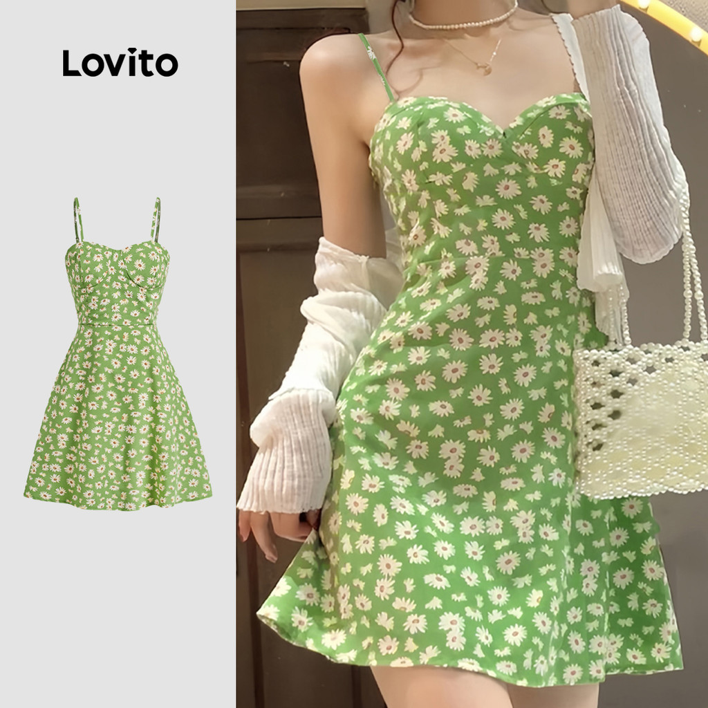 Lovito Vestido Casual Linha De Estrutura Floral Vestido De Verão Para Mulheres L128ED275 - Women Clothes