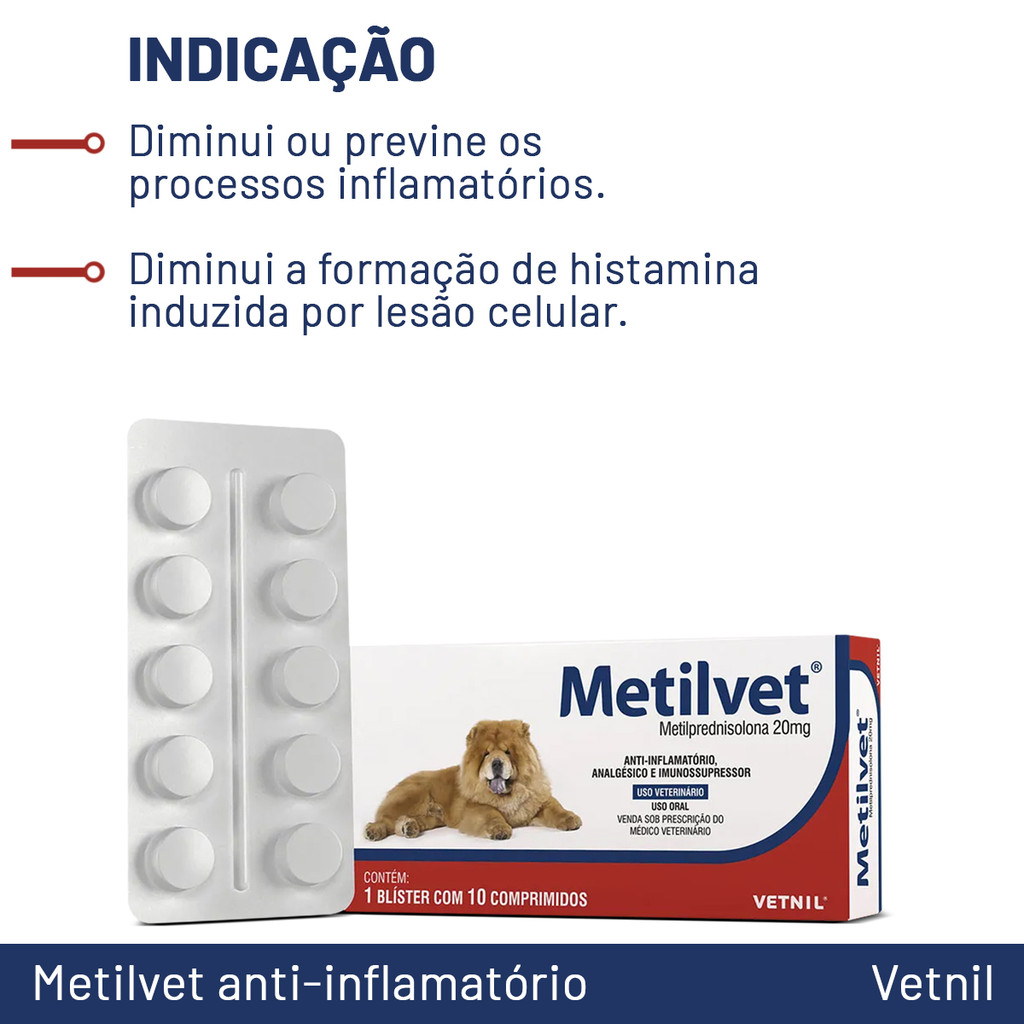 Detalhes do Metilvet 20Mg 10 Comp