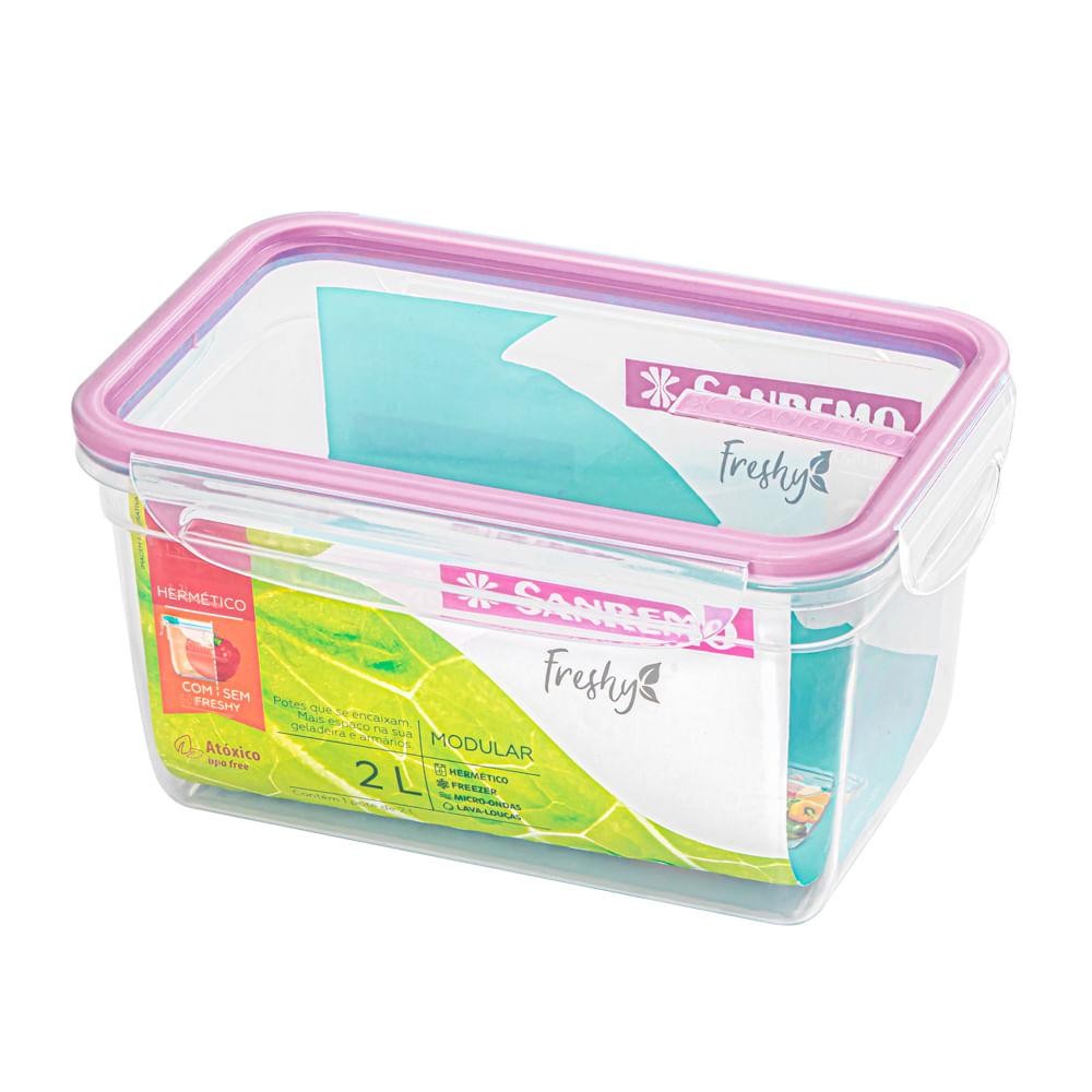 Pote Plástico com Travas Hermético Açaí 2L Freshy Sanremo em Oferta na Shopee