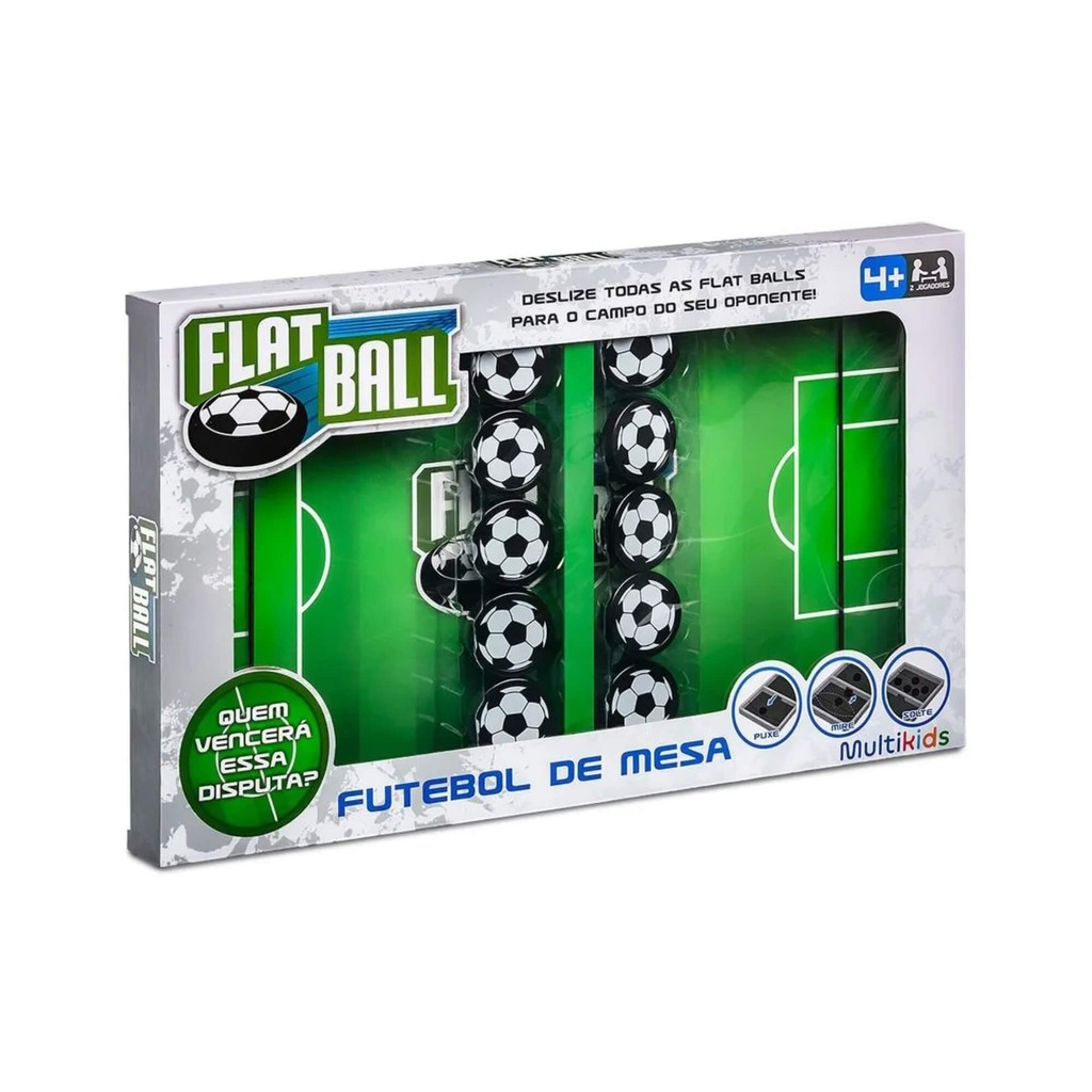 Futebol de Mesa Jogo de Botão Flat Ball Brinquedo Multikids - BR2010