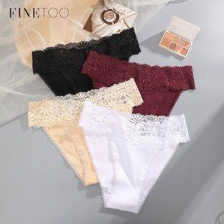 FINETOO Sexy Calcinha Roupa Interior De Algodão Puro Para Mulheres Calcinhas Emendadas Cor Sólida Lingerie Respirável em Oferta na Shopee