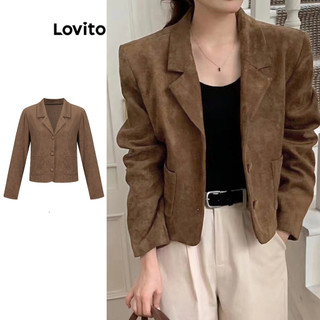 Lovito Blazer casual de bolso simples para mulheres LAD106226 em Oferta na Shopee