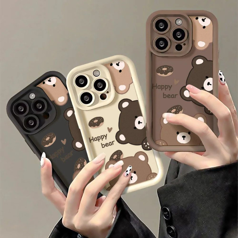 Bonito Dos Desenhos Animados Urso Marrom Caso De Telefone Para Samsung Galaxy A05 A05S A15 A25 A35 A55 A04 A04E A04S A14