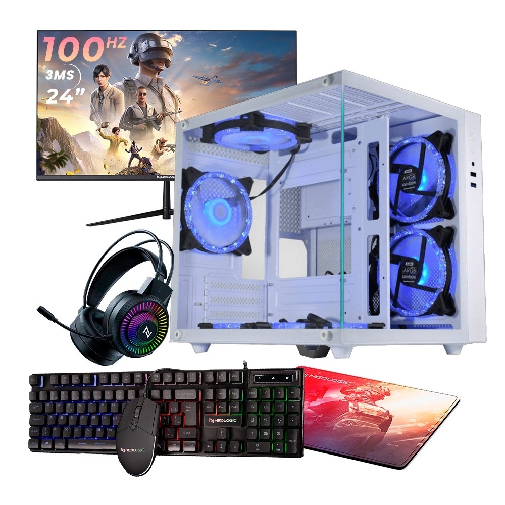 PC GAMER COMPLETO RYZEN 5 5600GT 16GB 3200MHZ SSD 480GB 500W 80 PLUS MONITOR 24" 100HZ NLI87590